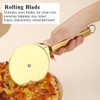 Berglander Pizza Wheel, Gold Titanium Plating Stainless Steel Pizza Cutter,
