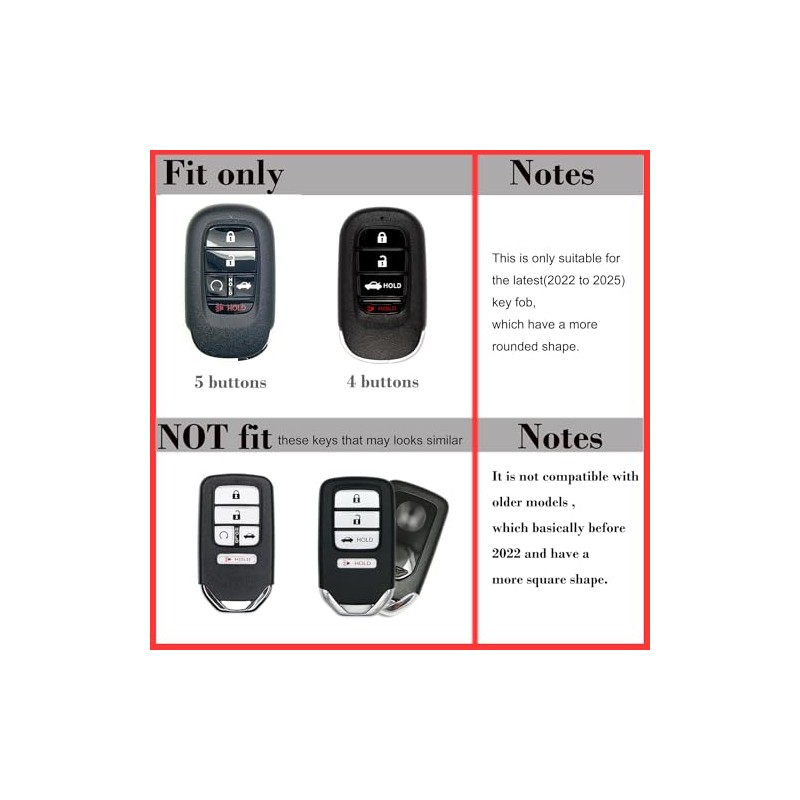 2-Layers Hybrid Combo Carbon Key Fob Cover for Honda Civic