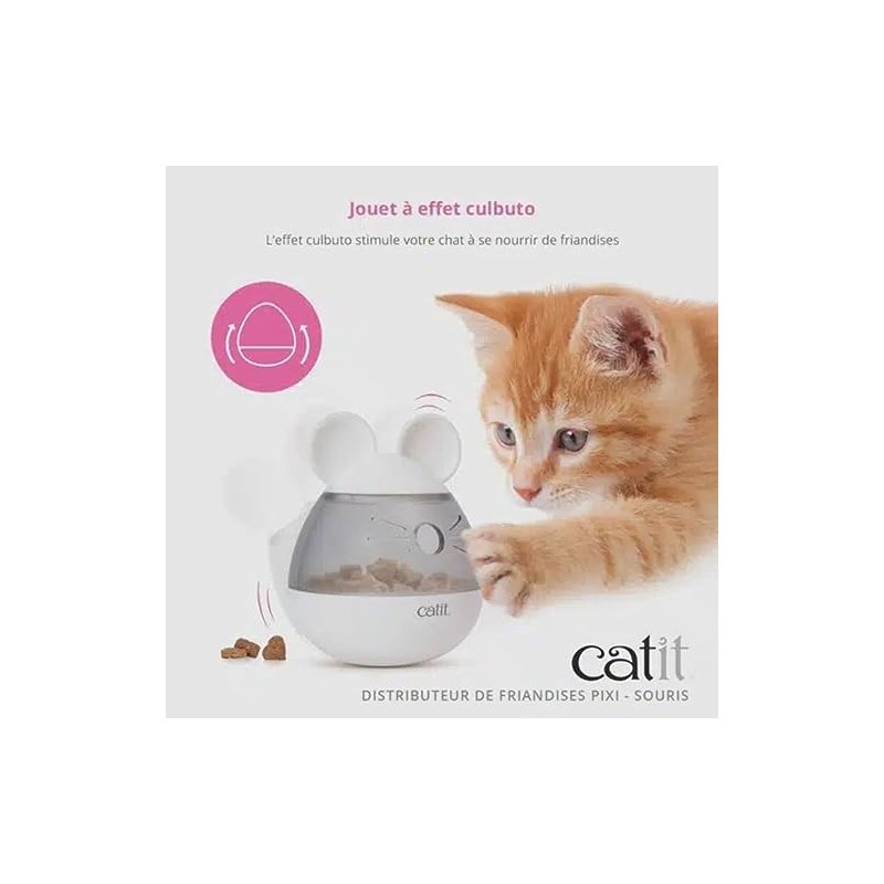 Catit PIXI Dispensador de golosinas, Juguete Interactivo para Gatos, Mouse