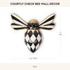 MACKENZIE-CHILDS Bee, Hanging Bee Decoration, Black-and-White Courtly Check