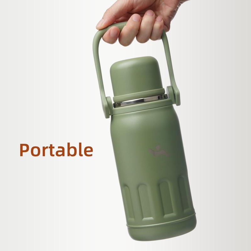 Insulated Water Bottle with Handle and Strap,Vacuum Travel Tumbler with