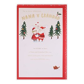 Clintons: Mr & Mrs Claus Nana & Grandad Christmas Card, Multi-Colour, 155 x 235, 1170793