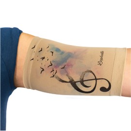 Linphelle PICC line Microfibre Coverpicc, Arm Catheter Masking Tape Made of Breathable Design Fabric, Ideal for PICCs and Glucose Meters, Fiddle Key, Size 0