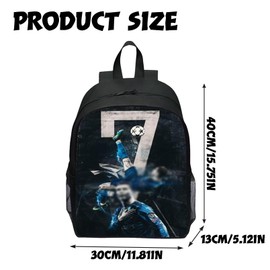 XJSFDLSL Football Backpack Children, Football Star Children's Backpack Boys, Waterproof Travel Bag, School Backpack, Birthday Gift for Football Fans