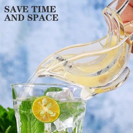 MUNSKT 4 Pack Manual Lemon Squeezers with Cleaning Brush, Acrylic Slice Fruit Juicer for Orange Lemon Lime Pomegranate, Transparent Portable Bird Shape, Kitchen Restaurant Supplies