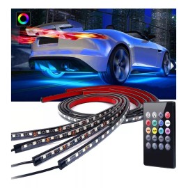 PUNKZZ Coche Chasis Luces Juego De 4 Tira Led Rgb Para Tubo De Auto