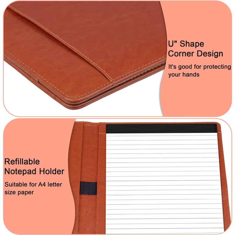 HAUTOCO Portfolio Folder A4 Conference Folder for Men Women, PU