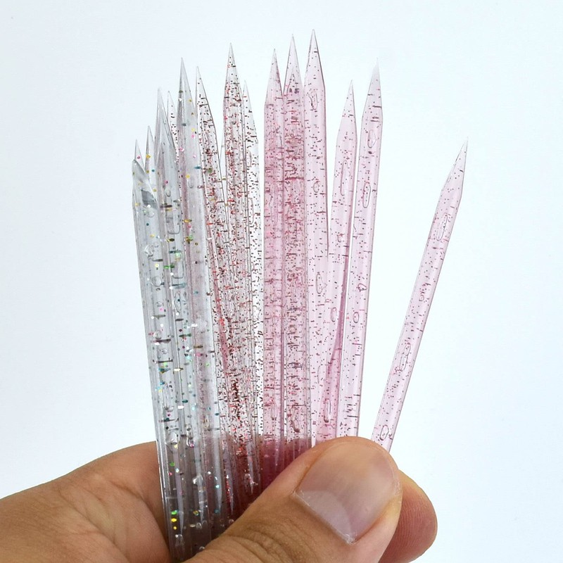50 Pcs Crystal Cuticle Sticks, Double Heads Cuticle Pushers Sticks