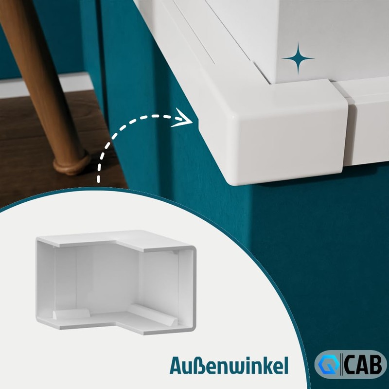 QCAB Connectors Set for Cable Duct 1.5 x 1.0 cm,