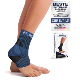 BLACKROX Ankle Bandage [Comparison Winner 2024] Size S-L | For Men and Women | Bandage for the Ankle | Perfect for Sports, Football, Jogging & Bodybuilding | ANKLE | Blue Size S