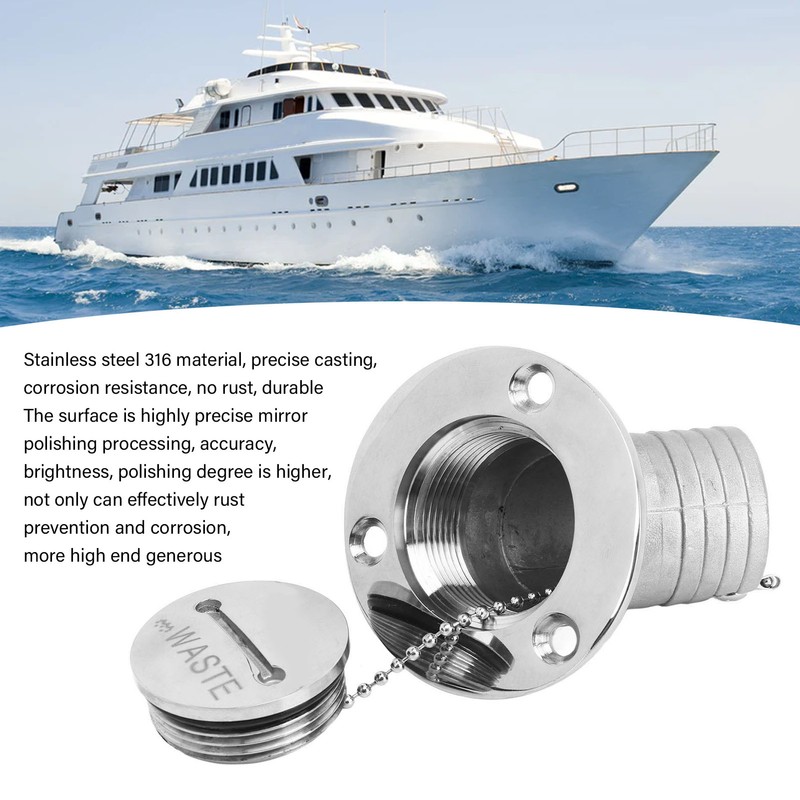 Boat Deck Filler with Key Cap Marine Stainless Steel Hardware