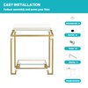 GIFTTROVE 2 Tier Rectangular Side Table, Gold End Table with