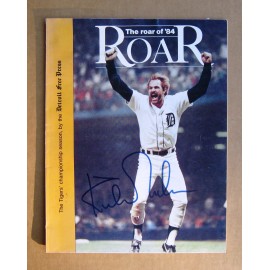 Detroit Tigers Kirk Gibson Signed 1984 World Series "The Roar" Program Pic COPY