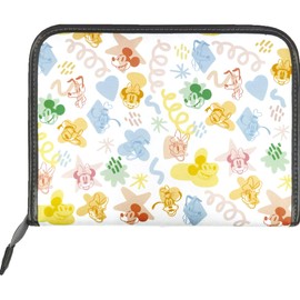 [Empret Veil] Maternal and Child Notebook Case, Mickey & Friends Adult Simple, Zipper Closure, Classic Bellows Type, Maternal and Child Notebook Size 5.1 x 7.1 inches (13 x 18 cm), Convenient for