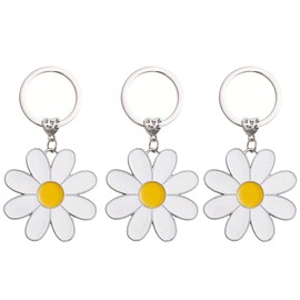 ZEACCT 3 Pieces Daisy Backpack Keychain,Daisy Pendant Keychain,Daisy Backpack Keychain,Metal Flower Keychain for Bag Accessories, 1
