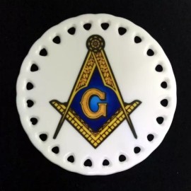 Masonic Round Ceramic Christmas Ornament