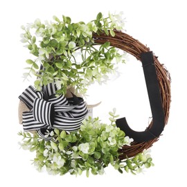 Creative Front Door Wreath with Bow 26 Letter Garden Outdoor Decorative Wreath