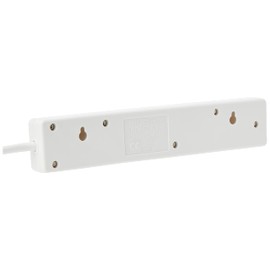 pro elec 5 m 4 Gang Power Strip Extension Cord Mains Plug - White