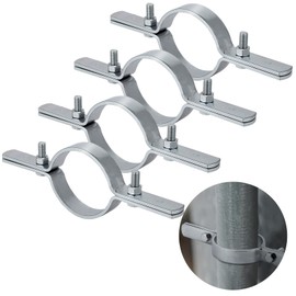 MorningRo 4 Pcs 4 Inch Pipe Riser Clamps Vertical Hanger Support, Galvanized Steel Rigid Tube Brackets Metal Pipe Hanger for Copper, Iron, Cpvc, Pex Duct Fastening