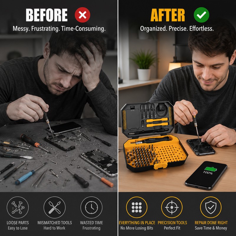 145-Piece Precision Screwdriver Set for Electronics Repair – Magnetic CR-V