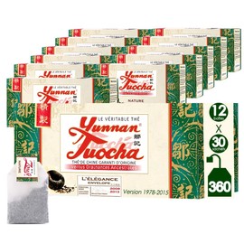 Yunnan Tuocha® Zouji Nature Tuocha Tea - 360 Sachets (Pack of 12 Boxes x 30) - 720g - Guaranteed Origin Chinese Tea (Version 1978-2015)