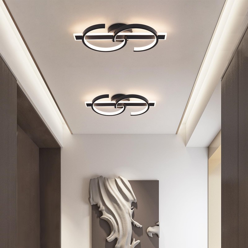 HLILCEH Linear Ceiling Light 4000K Black Modern Ceiling Light Fixture