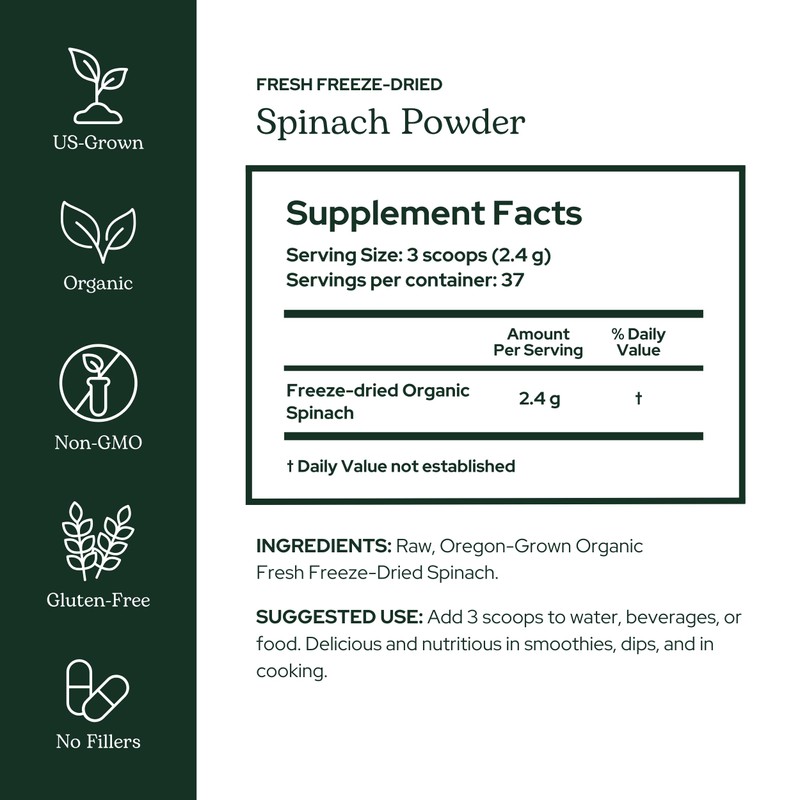 Eclectic Herb - Spinach Powder Supplement | Nutritional Support, Vitamins