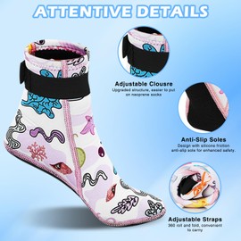 Leogony 1 Pair Neoprene Socks, Anti-Slip Swimming Socks Kids for Water Sport