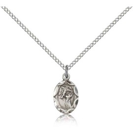 Bliss 925 Solid Sterling Silver Saint St Francis Medal Pendant Necklace 18" Chain Gift