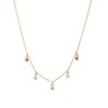 Vanbelle 18K Gold-Plated Contemporary Choker Necklace with 5 multi-colored CZ
