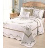 MODERN HEIRLOOM Heather Embroidered Bedspread - Lightweight Breathable All Seasons