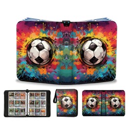 Soccer Card Binder 900 Pockets - Soccer Card Binder with Sleeves, Soccer Trading Cards Binder Collectible Trading Card Albums Organizer Case Fits 900 Cards with 50 Removable for Sports Game Cards