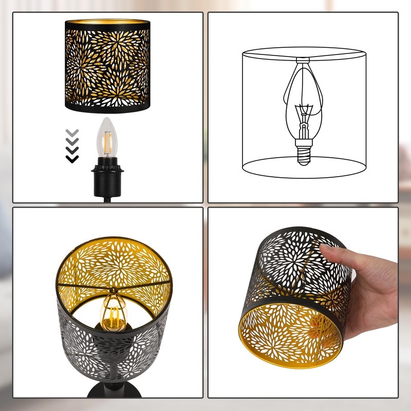 ALUCSET 6pcs Small Lamp Shades, 5.1 x 5.1in Metal Lamp