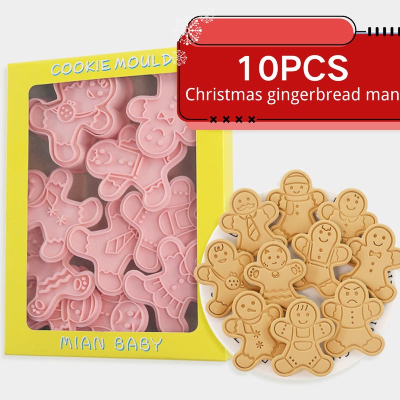 Gingerbread Man Cookie Cutters Set,10 PCS Gingerbread Man Biscut Cutters