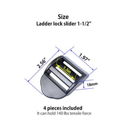 Baitoo Ladder Lock Slider 3/4in,1",1.25",1.5",2 inch Plastic Ladderlock Slider Buckle Ladder Sliders Adjustable Lock Ladder Adjuster for Backpack Webbing Straps Bags (1-1/2 inch - 4pieces)