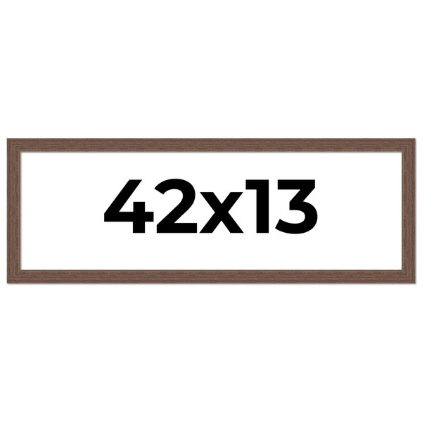 42x13 Frame Brown Distressed Barnwood Picture Frame | Rustic Farmhouse