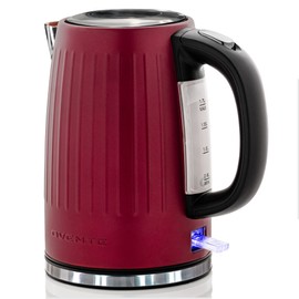 OVENTE Stainless Steel Electric Kettle Hot Water Boiler 1.7 Liters - Powerful 1750W BPA Free w/Auto Shut Off & Boil Dry Protection, Portable Instant Hot Water Pot for Coffee & Tea - Maroon KS711M