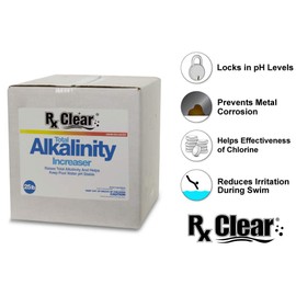 Rx Clear Total Alkalinity Increaser | Alkalinity Plus for Swimming Pools | Helps Prevent pH Bounce | Keeps Water Stable | Stop Corrosion of Metal Surfaces | 25 Lbs