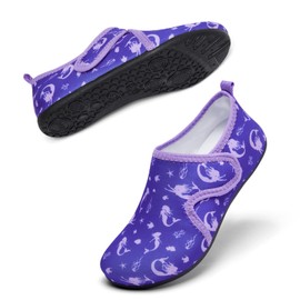 Racqua - Zapatos de agua para niños, ligeros, para nadar en la playa, secado rápido, calcetines deportivos, Sirena/Morado, 2-3 Toddler