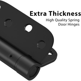 Haidms 6 Pack Self Closing Door Hinges 4 Inch Black Spring Hinge with 5/8" Radius Corner Adjustable Tension for Residential & Heavy-Duty Door Hardware
