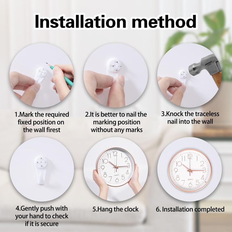 2 Stück 20cm Rund Quartz Wanduhr (Weiß)