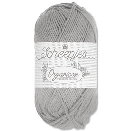 Frida's Wollhaus Scheepjes 50 g Organicon 100% Cotton Knitting Crochet Wool Yarn Amigurumi 70 Colours (203 | Frosted Silver)