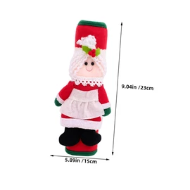 CAXUSD 4pcs Kitchen Appliance Handle Covers Refrigerator Door Handle Covers White Christmas Decorations