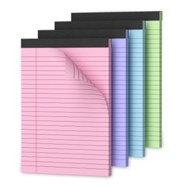 Legal Pads 5x8, College Ruled Paper, Colored Note Pads 5x8, Pink Legal Pad, Purple Notepad, 4 Pack Small Notepads, 30 Sheet/Notepad,Lined Paper with Sturdy Backboard, Note Pad for School,Business,Home