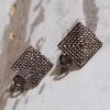 Cascade Jewelry Avant Garde Gunmetal Black Egyptian Pyramid Dotted Earring