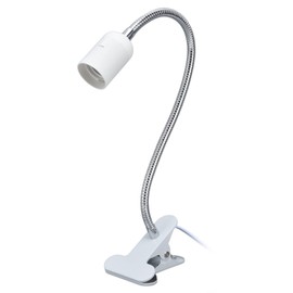 E26/E27 Clamp Lamp Bed Lamp, LED Clamp Lamp Table Lamp Lamp Holder with Gooseneck Adjustable from 500 mm LED Desk Lamp Lamp for Turtle, Heat Lamp for Glass Containers, White (#2)