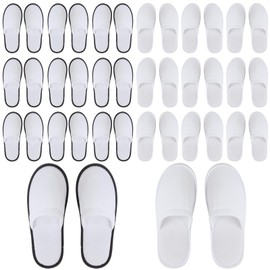 Yeios Hotel Spa Slippers Closed Toe Home Guest Slippers for Adult 20 Pairs for Men and Women White