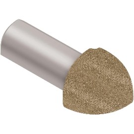 Schluter Rondec 90° Out Corner with Rounded Reveal Surface - Finishing and Edge-Protection Profile - 3/8" Aluminum Beige - EV/RO100TSB