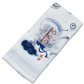 24364 Imabari Towel, Face Towel, Cloth Goyomi, Fujin and Raijin, 13.0 x 39.4 inches (33 x 100 cm)
