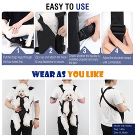 Pawaboo Pet Carrier Backpack, Adjustable Pet Front Cat Dog Carrier Backpack Travel Bag, Legs Out, Easy-Fit for Traveling Hiking Camping for Small Medium Dogs Cats Puppies, Small, Pink